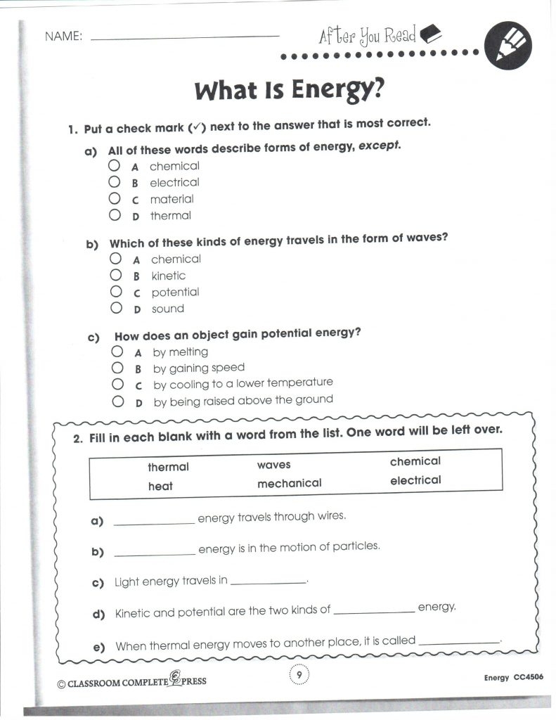 Middle School Printable Worksheets Printable Worksheets