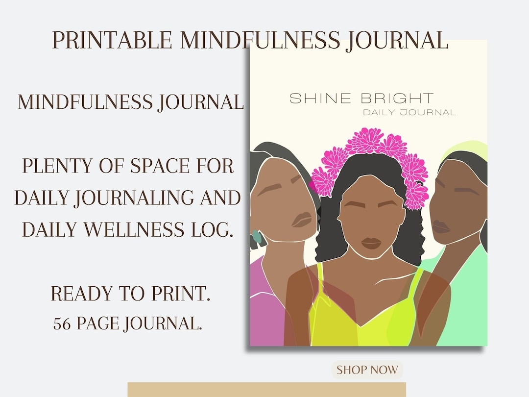 Mindfulness Journal Printable Mindfulness Journal Self Care Etsy