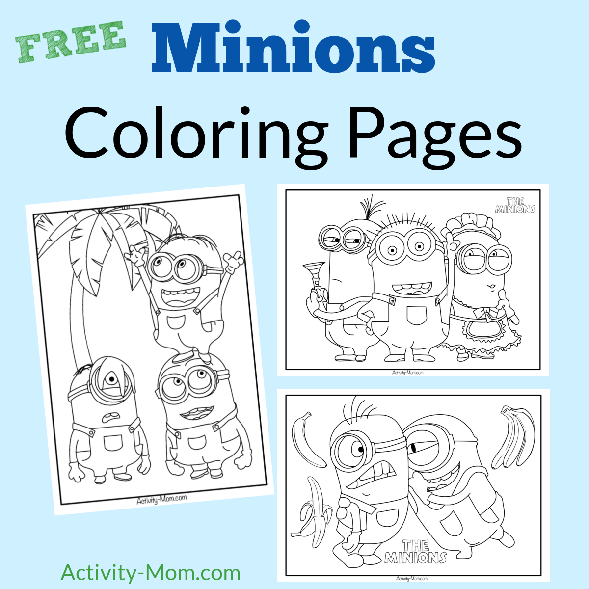 Minions Coloring Pages free Printable The Activity Mom Worksheets 