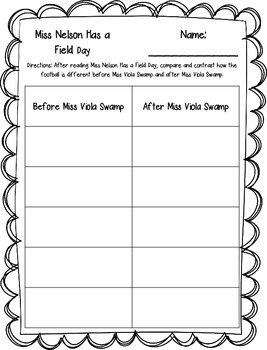 Miss Nelson Has A Field Day By Klever Kiddos Teachers Pay Teachers
