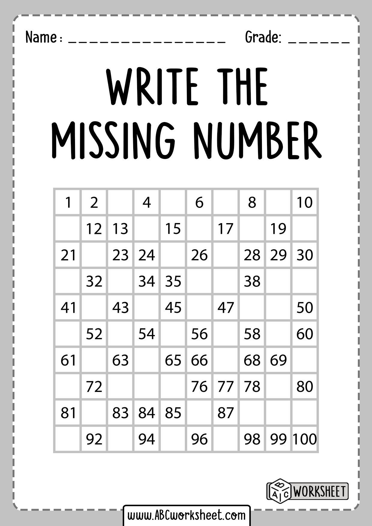 Missing Numbers 1 50 Worksheet Numbers 1 50 Free Prin Vrogue co