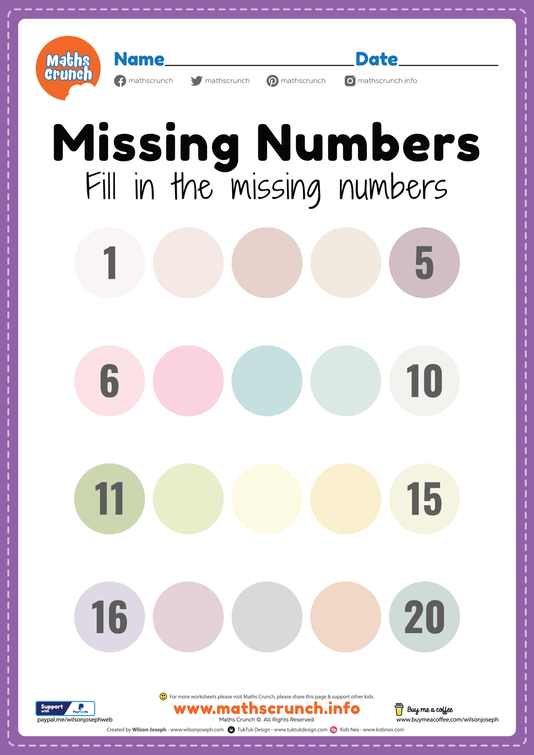 worksheet missing numbers 1 100