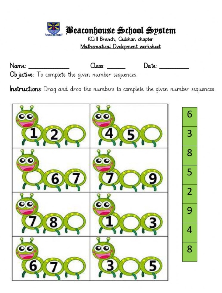 Missing Numbers Kindergarten Worksheets Free Printable Kindergarten 