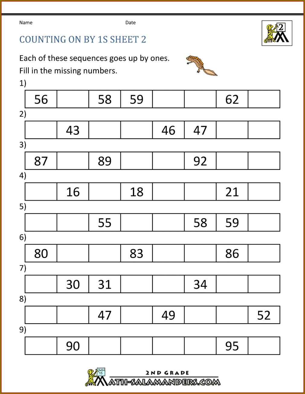 Missing Numbers Worksheet 1 100 Printable Word Searches