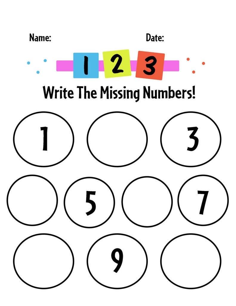worksheet fill in the missing numbers