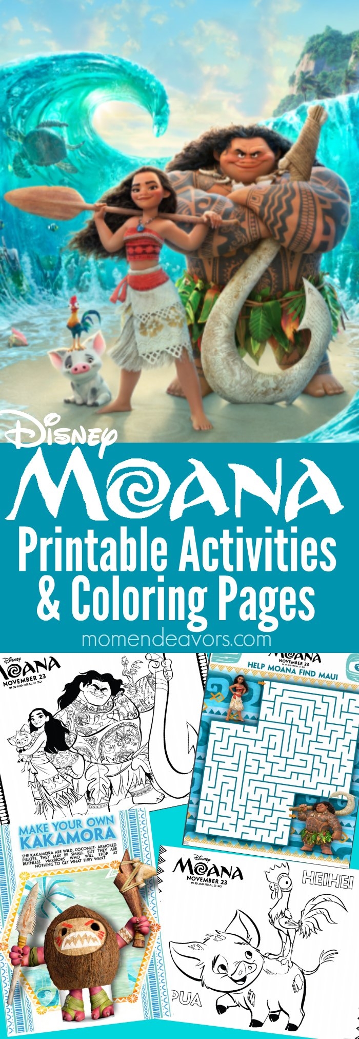 MOANA Printable Activities Coloring Pages Mom Endeavors