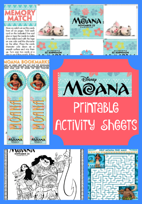 Moana Printable Activity Sheets Jinxy Kids