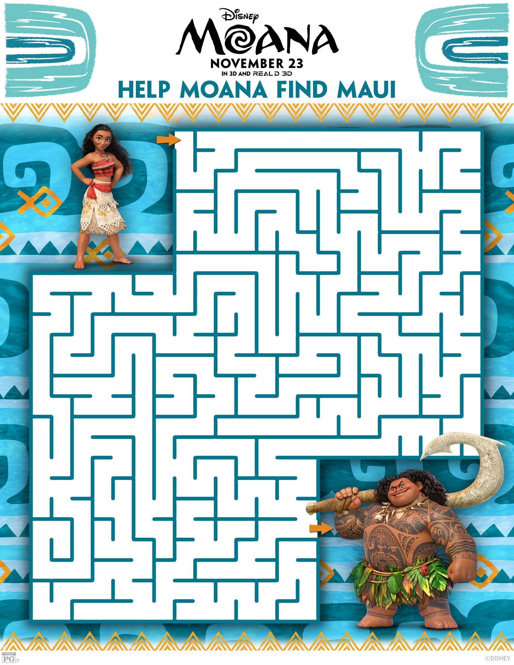 moana printable activity sheets