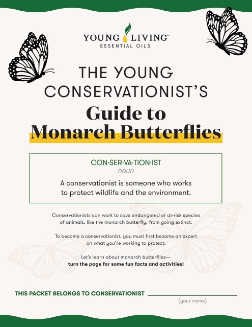 Monarch Butterfly Activity Booklet Digital Library Young Living