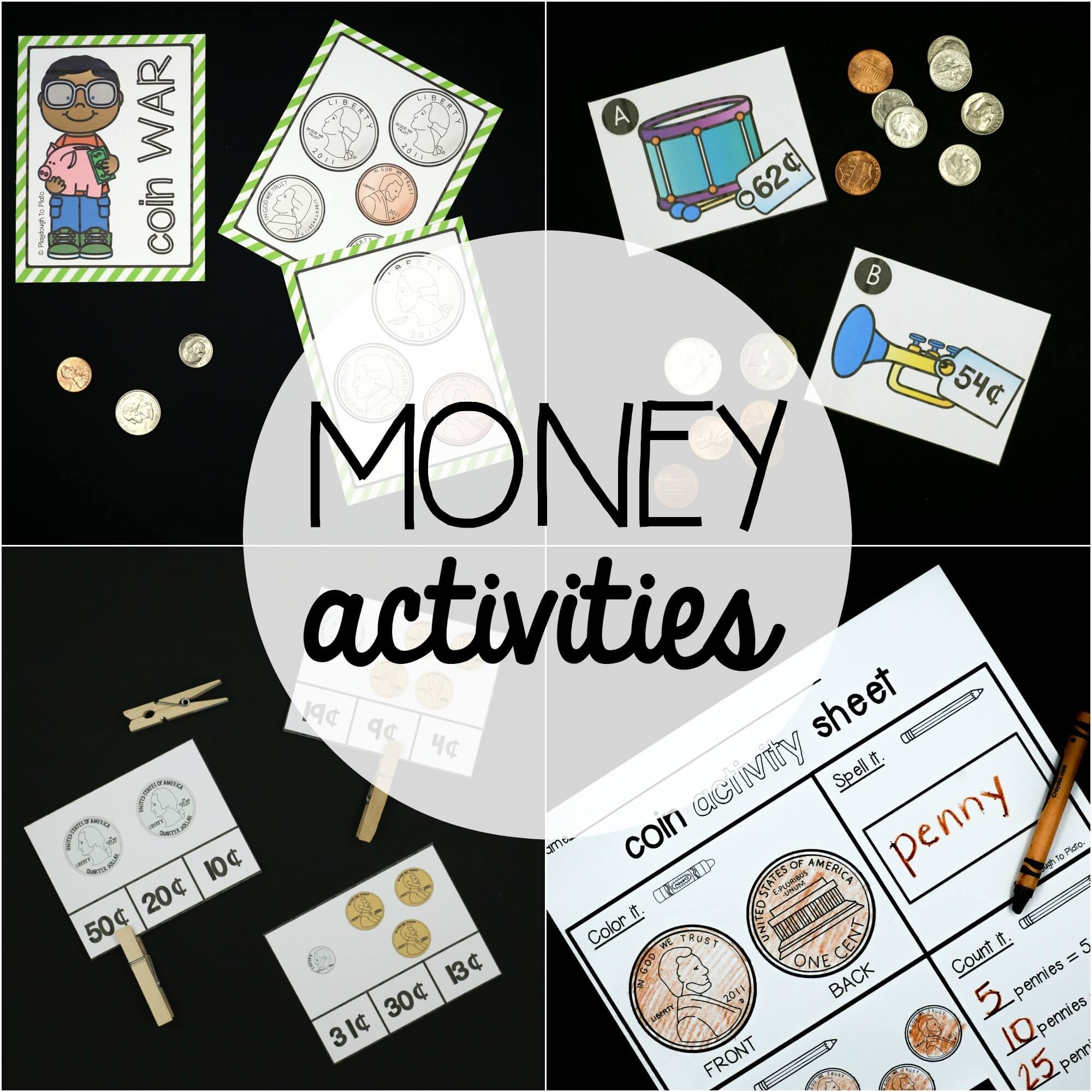 Money Activity Pack Playdough To Plato