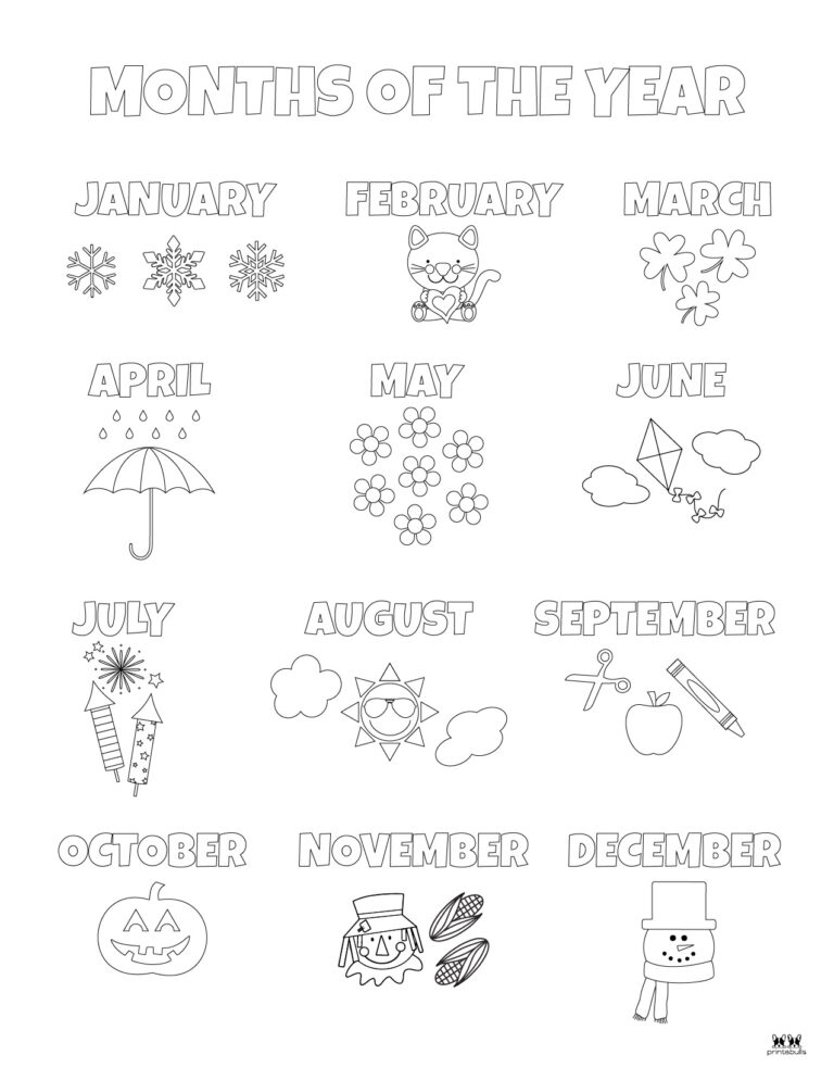 printable worksheets months of the year activities