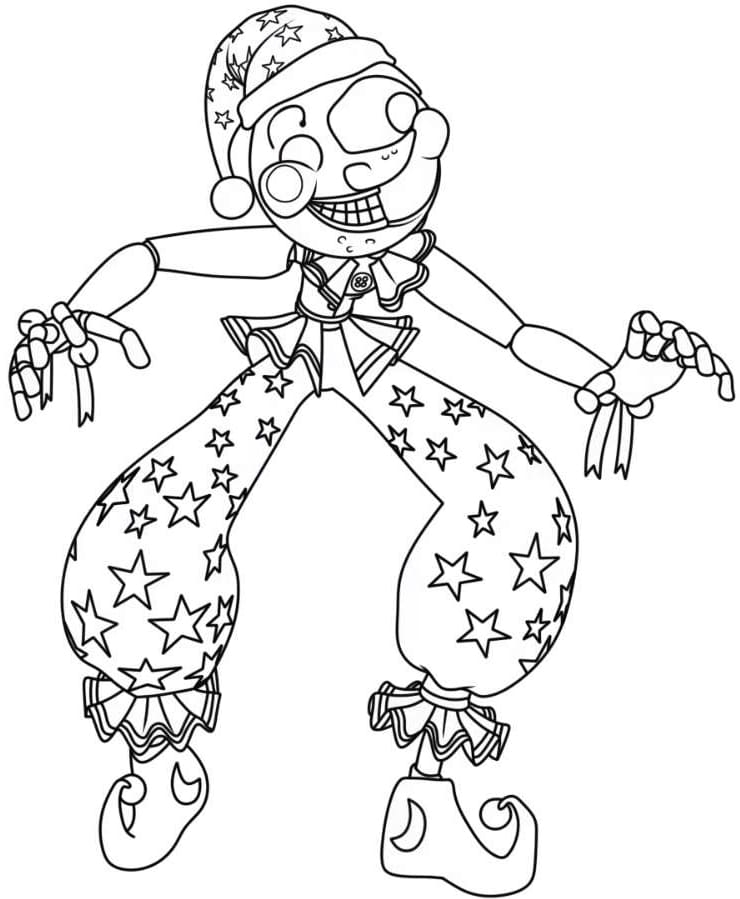Moondrop FNAF Printable Coloring Page Free Printable Coloring Pages 