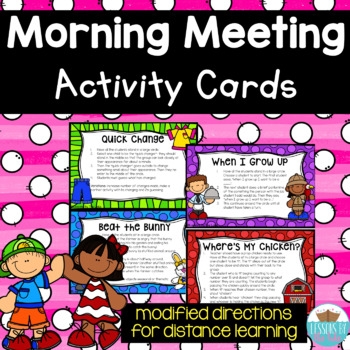 Morning Meeting Activities Printable Cards By Lessons By The Lake