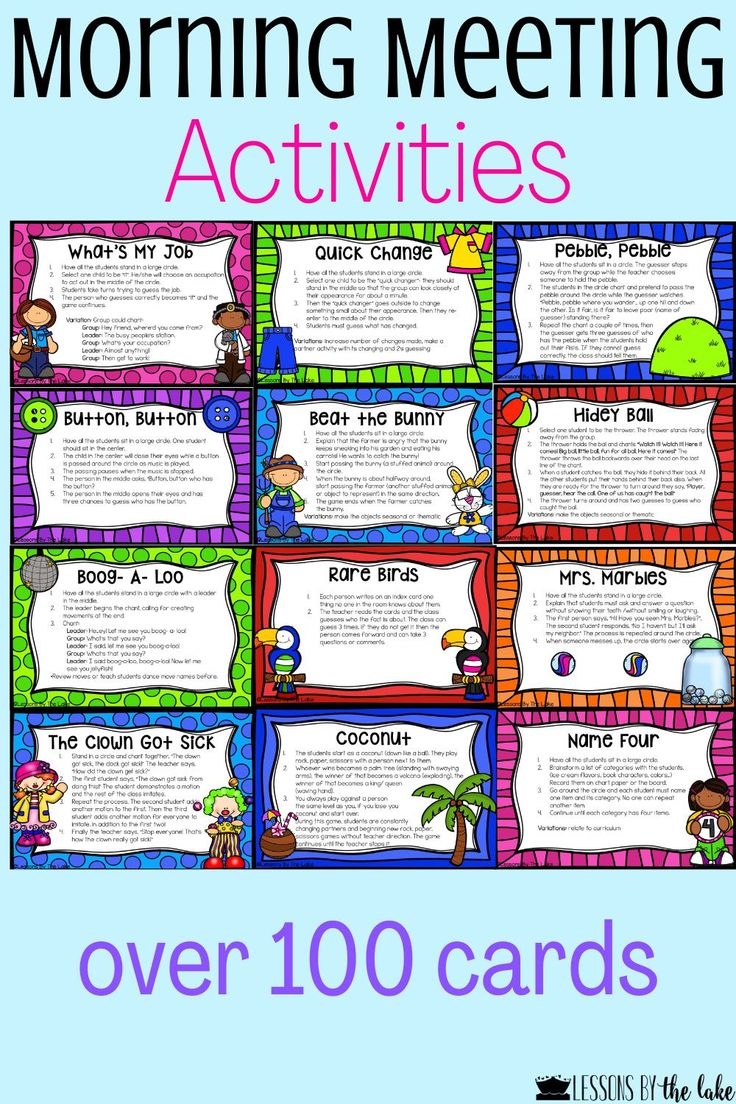 Morning Meeting Activities Printable Cards Meeting Activities 