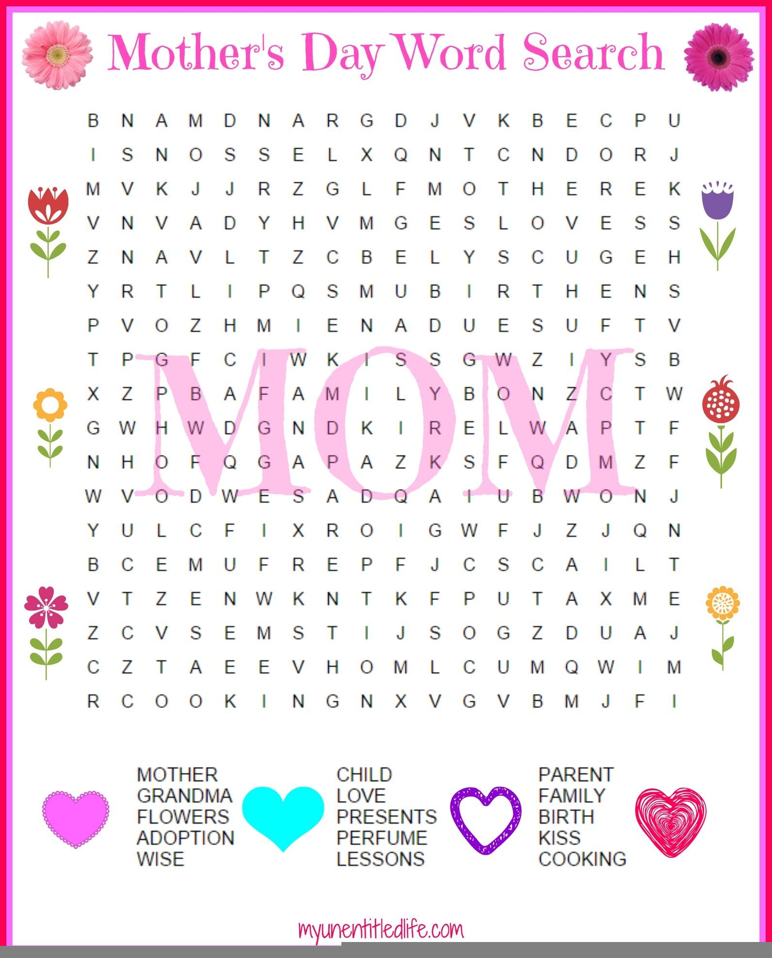 mother's day activities printable