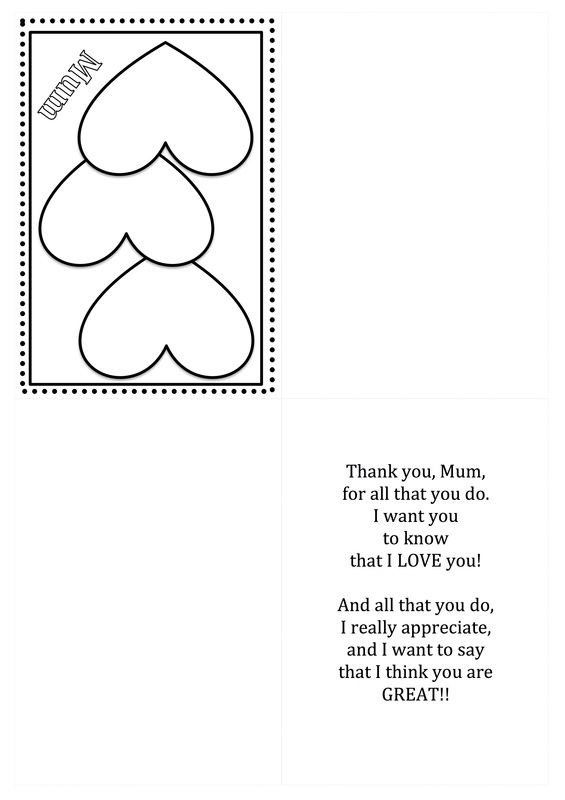 Mothers Day Card Template Free Printable