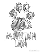Mountain Lion Coloring Pages