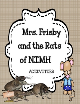 Mrs Frisby And The Rats Of NIMH Novel Activities By Esther 39 s Books World