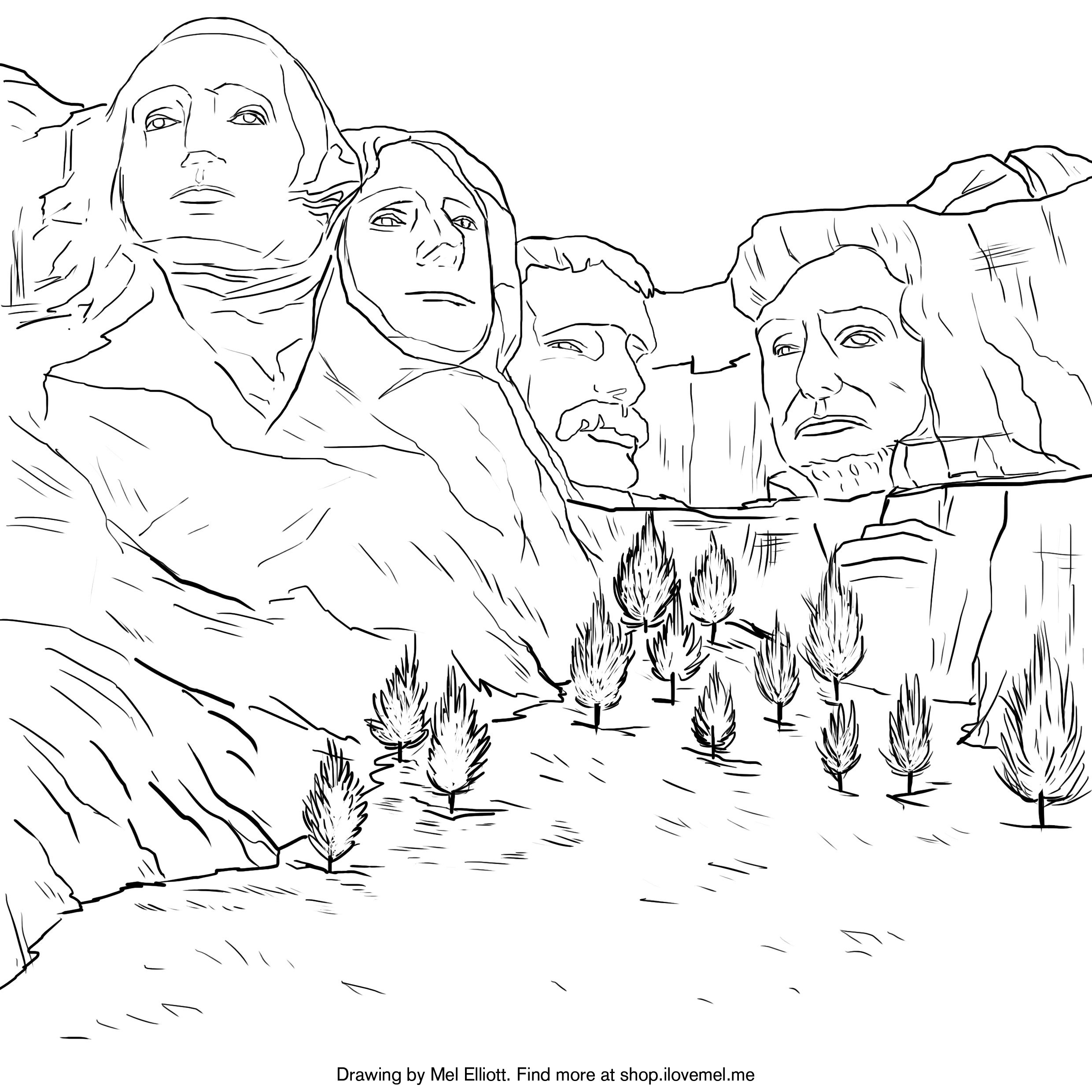Mt Rushmore Coloring Page At GetColorings Free Printable 