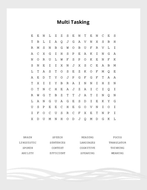 Multi Tasking Word Search