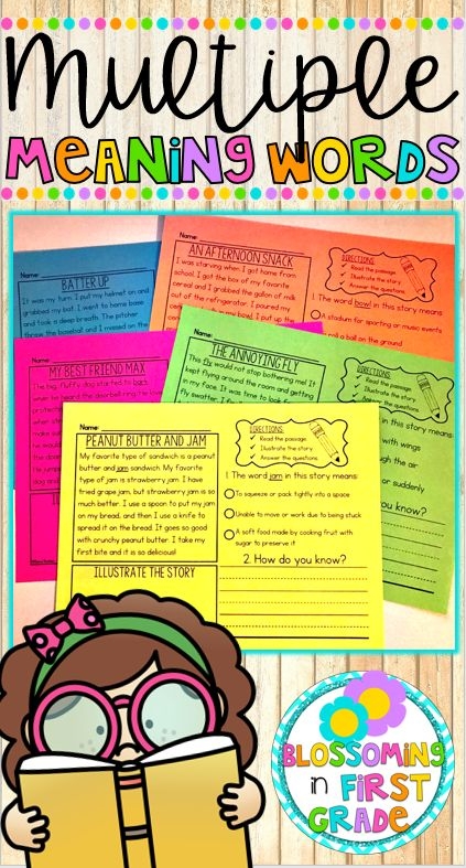 Multiple Meaning Words Activities And Reading Passages Multiple Meaning 