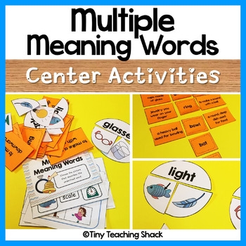 Multiple Meaning Words Center Activities By Tiny Teaching Shack TpT