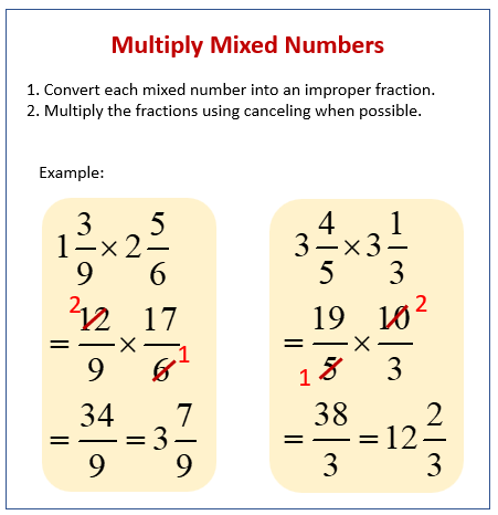 multiply mixed numbers worksheet