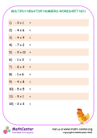 Multiply Negative Numbers Worksheet No 2 Worksheets Math Center