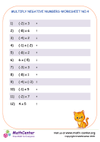 Multiply Negative Numbers Worksheet No 2 Worksheets Math Center