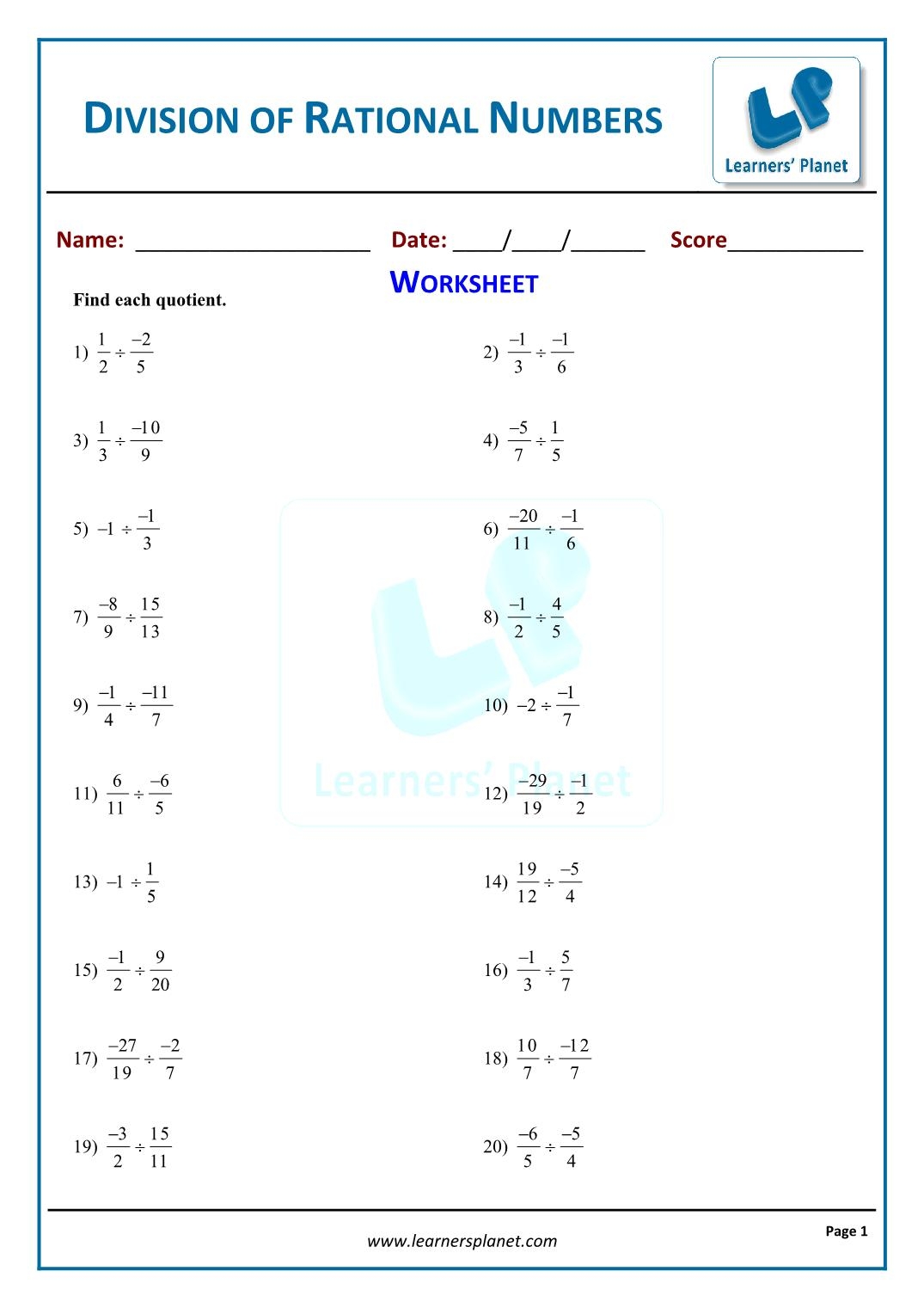 Multiplying And Dividing Rational Expressions Worksheets Math Monks 