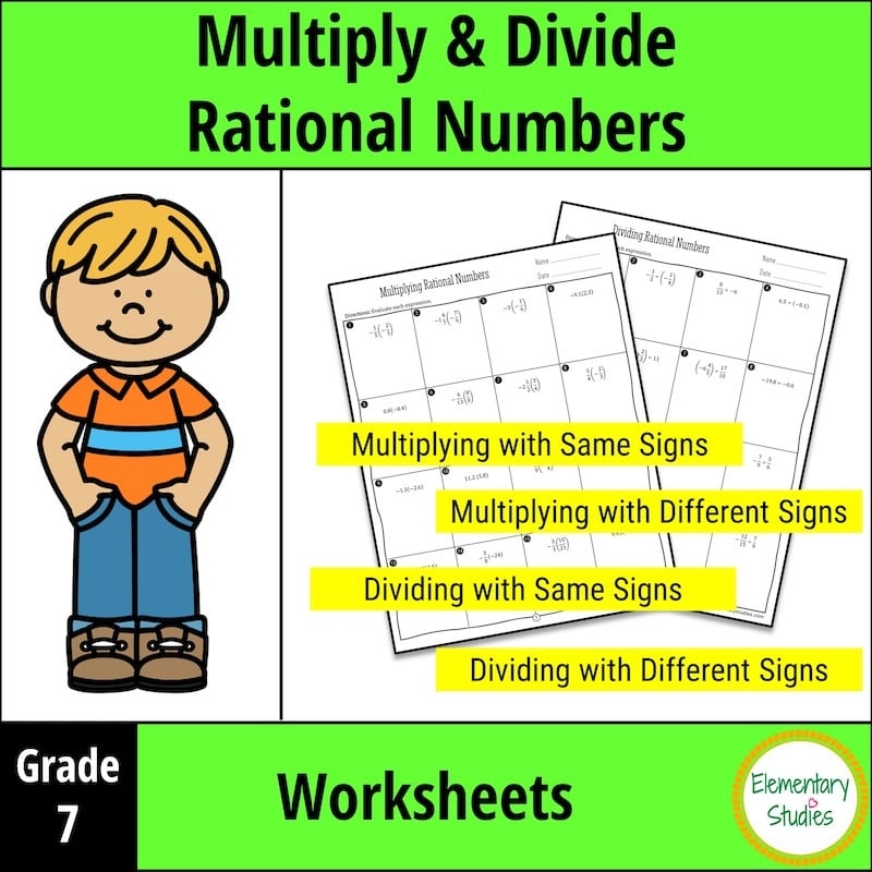 Multiplying And Dividing Rational Numbers Elementary Studies 