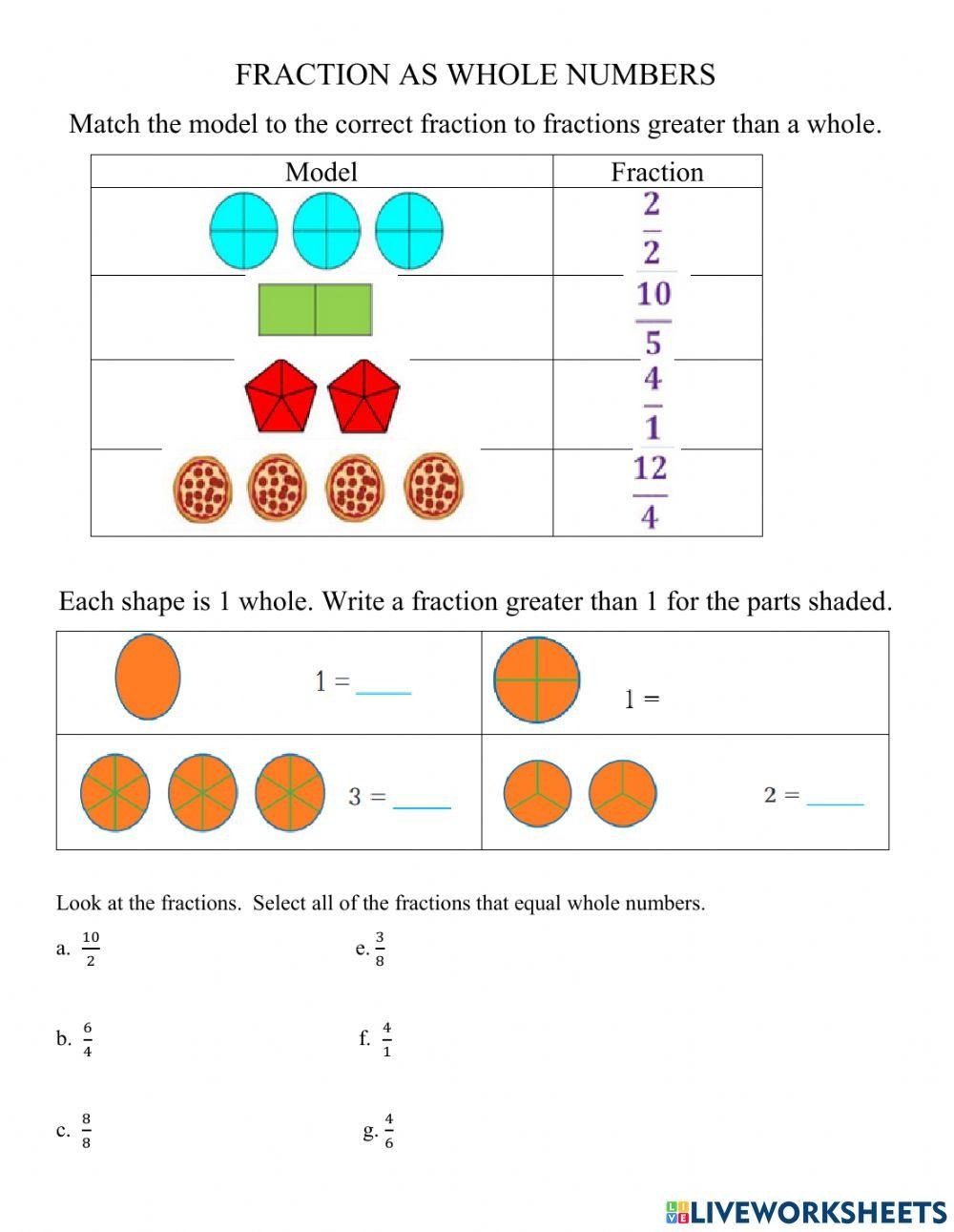 Multiplying Fractions By Whole Numbers Worksheet Worksheets Library