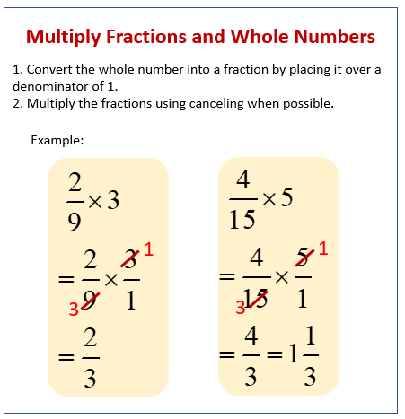 Multiplying Fractions Whole Numbers Worksheet Download Worksheets