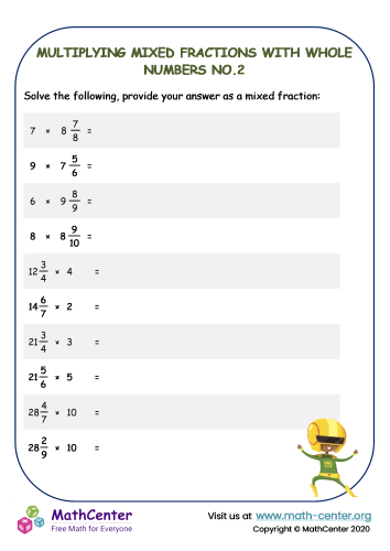 Multiplying Mixed Fractions Worksheets Library