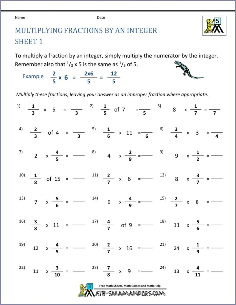 Multiplying Mixed Numbers By Whole Numbers Ks2 Worksheet Worksheet 