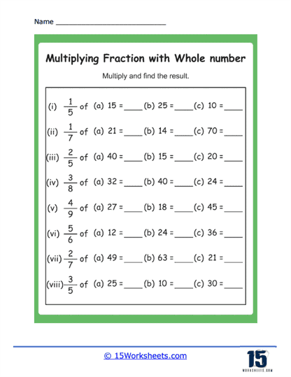 multiplying unit fractions by whole numbers worksheets
