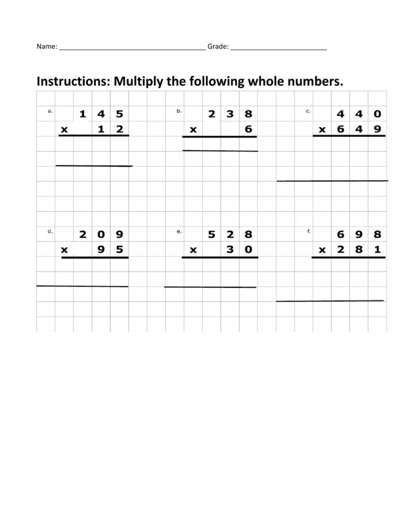 Multiplying Whole Numbers Worksheet Decimalworksheets