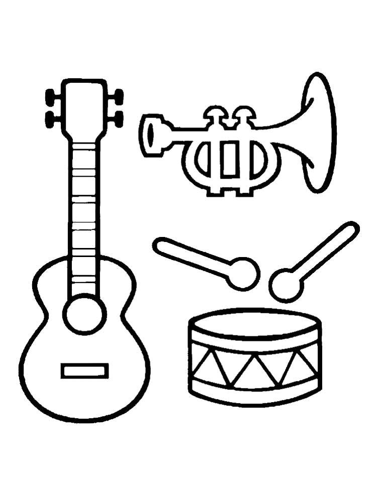 Musical Instrument Coloring Pages Preschool Music Music Instruments
