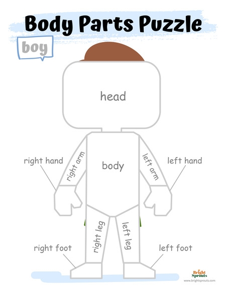 free printable body parts game preschool