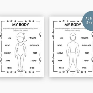 My Body Printable Worksheets Etsy