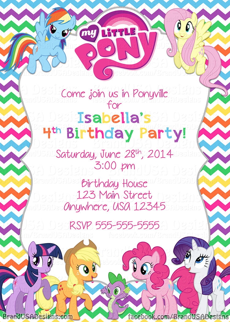 My Little Pony Birthday Invitations Drevio Free And Printable 