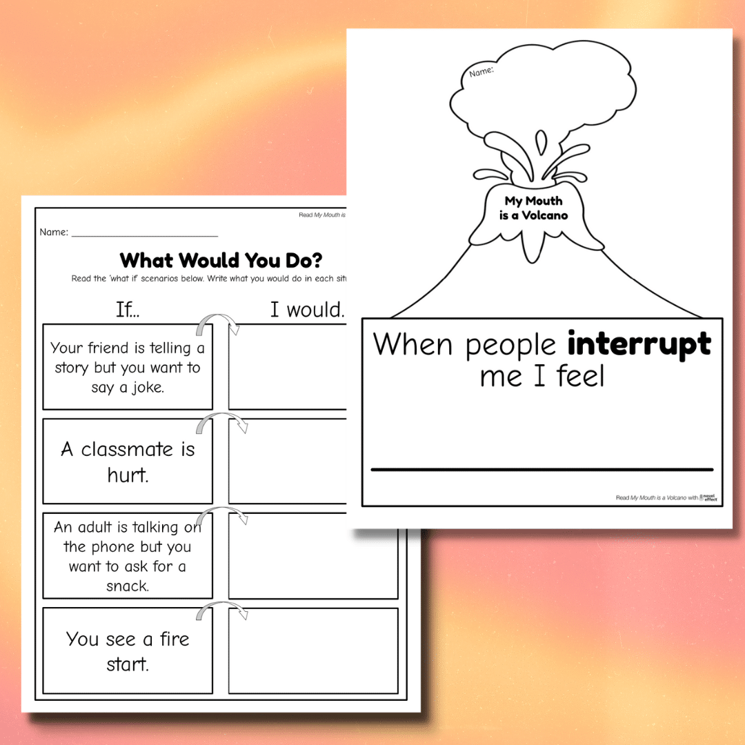 My Mouth Is A Volcano Activities Novel Effect Worksheets Library