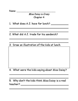 My Weird School 1 Miss Daisy Is Crazy Comprehension Questions By ElizaD