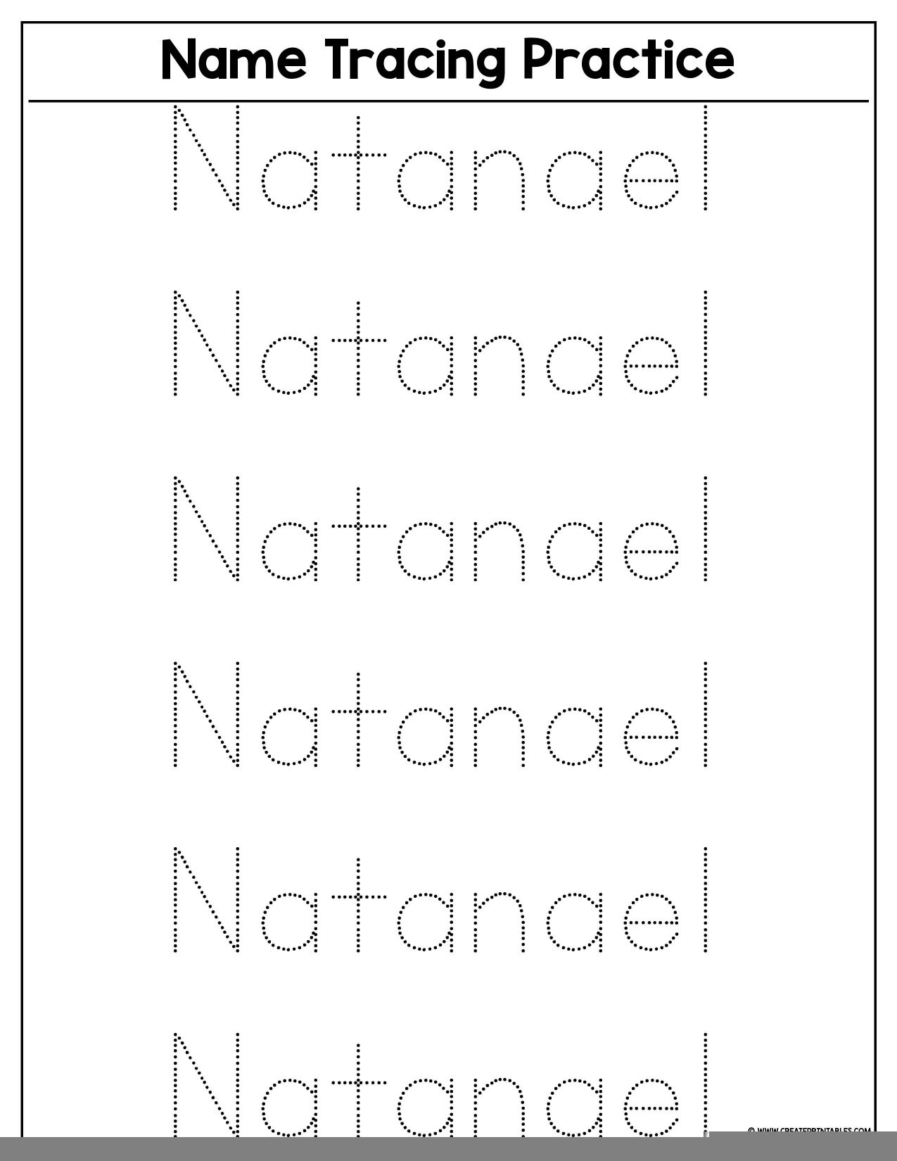 Name Tracing Practice Free Printable Name Tracing Generator