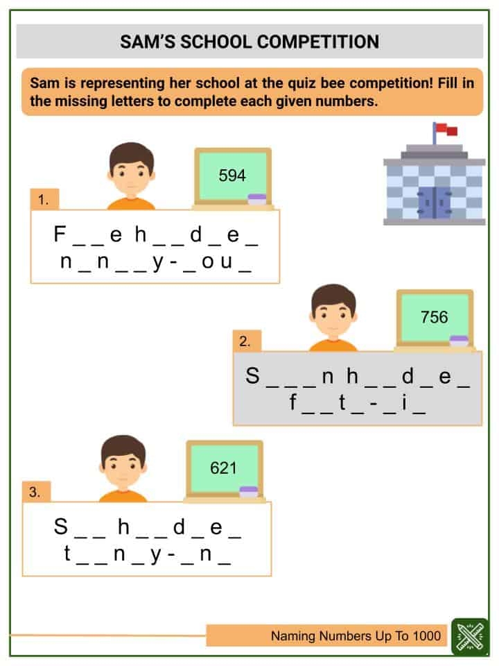 naming numbers worksheet
