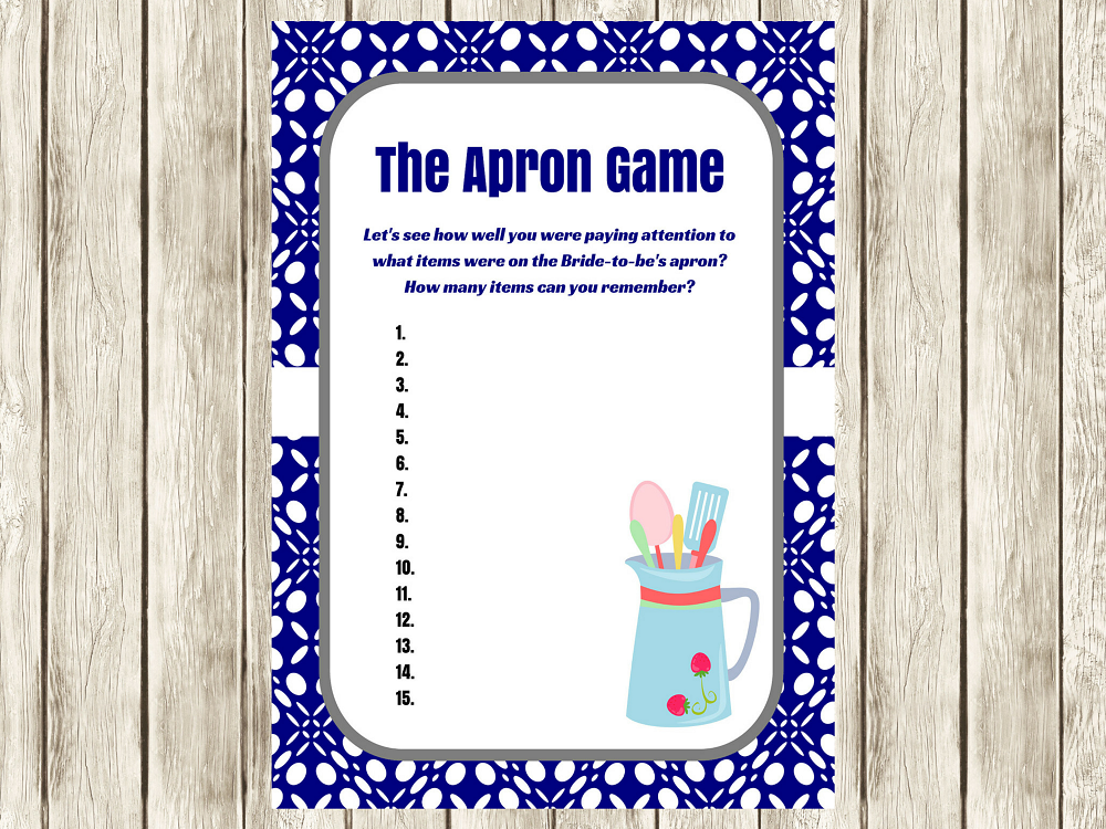 free printable bridal shower apron game