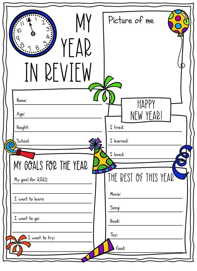 New Year 39 s Resolution Worksheet Printable The Best Ideas For Kids
