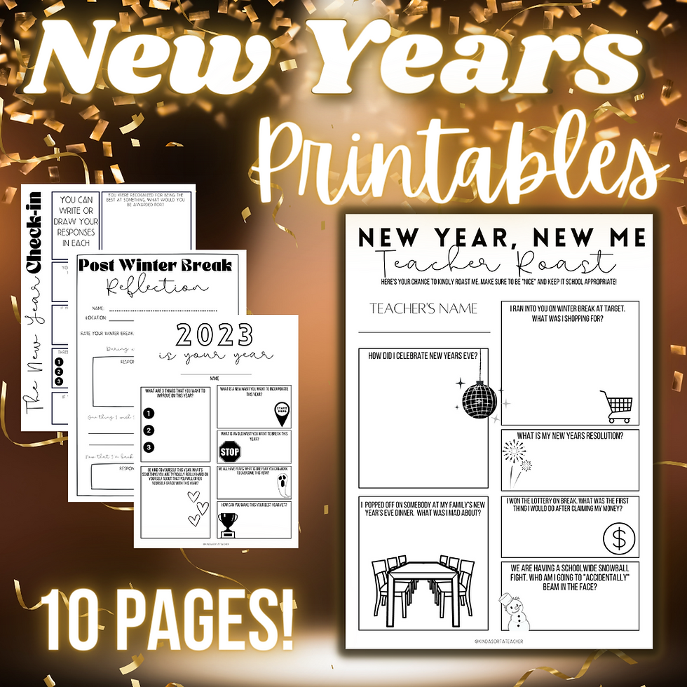 New Years Printable Activities Kinda Sorta Teacher