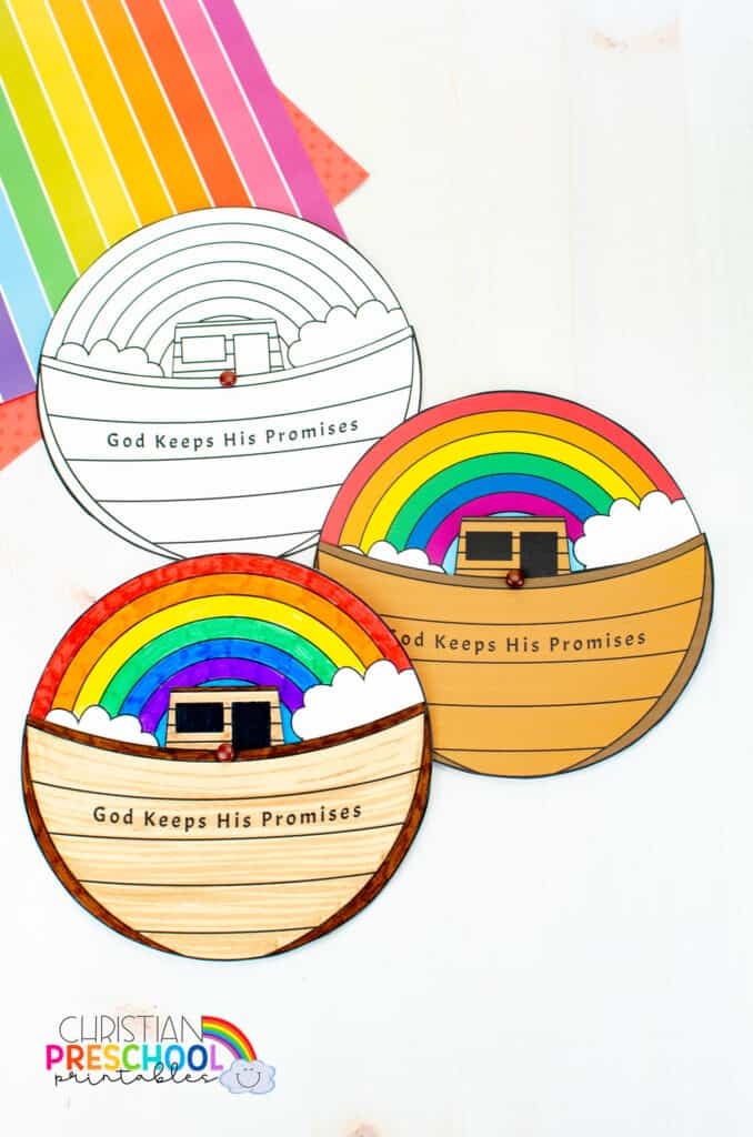 Noah 39 s Ark Craft Spinner For Kids Christian Preschool Printables