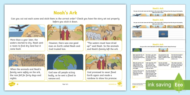 Noah 39 s Ark Differentiated Sequencing Activity RE Twinkl